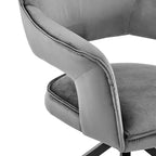 Chaise de salle à manger GDFStudio Devora en velours avec pieds en bois