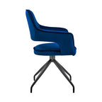 Chaise de salle à manger GDFStudio Devora en velours avec pieds en bois