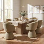 Ensemble de salle à manger 7 pièces Yodsak moderne en bois et métal avec chaises pivotantes à 180° Christopher Knight Home