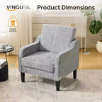 VINGLI Fauteuil d'appoint pour Salon, Fauteuil de Lecture pour Chambre, Fauteuil à accoudoirs incurvés, Fauteuils d'appoint Modernes du Milieu du Siècle, Fauteuil Rembourré Confortable