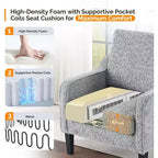 VINGLI Fauteuil d'appoint pour Salon, Fauteuil de Lecture pour Chambre, Fauteuil à accoudoirs incurvés, Fauteuils d'appoint Modernes du Milieu du Siècle, Fauteuil Rembourré Confortable