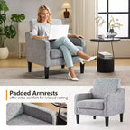 VINGLI Fauteuil d'appoint pour Salon, Fauteuil de Lecture pour Chambre, Fauteuil à accoudoirs incurvés, Fauteuils d'appoint Modernes du Milieu du Siècle, Fauteuil Rembourré Confortable