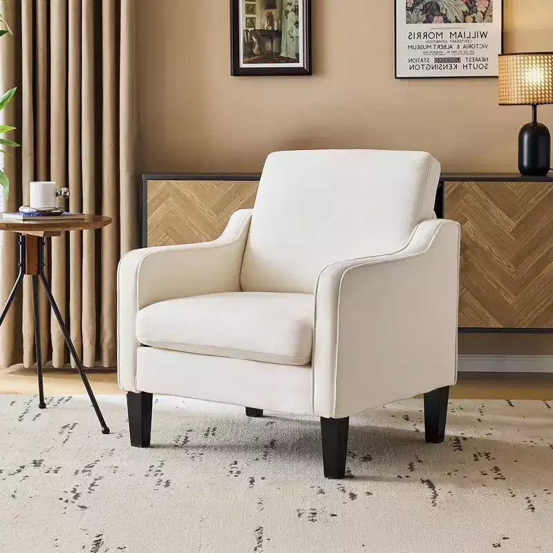 VINGLI Fauteuil d'appoint pour Salon, Fauteuil de Lecture pour Chambre, Fauteuil à accoudoirs incurvés, Fauteuils d'appoint Modernes du Milieu du Siècle, Fauteuil Rembourré Confortable