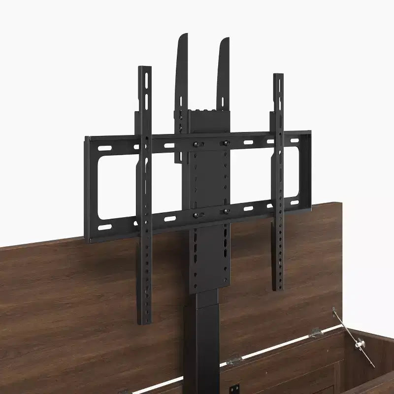 Meuble TV console de jeu Famapy avec élévateur caché, peut accueillir jusqu'à 50 écrans, rangement intégré, deux trous pour câbles, gain de place pour le jeu à domicile et le salon