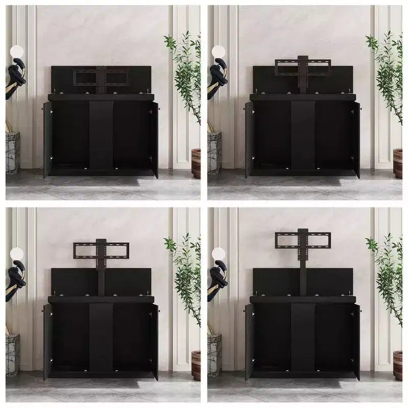 Meuble TV console de jeu Famapy avec élévateur caché, peut accueillir jusqu'à 50 écrans, rangement intégré, deux trous pour câbles, gain de place pour le jeu à domicile et le salon