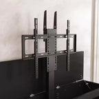 Meuble TV console de jeu Famapy avec élévateur caché, peut accueillir jusqu'à 50 écrans, rangement intégré, deux trous pour câbles, gain de place pour le jeu à domicile et le salon