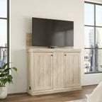 Meuble TV console de jeu Famapy avec élévateur caché, peut accueillir jusqu'à 50 écrans, rangement intégré, deux trous pour câbles, gain de place pour le jeu à domicile et le salon