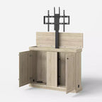 Meuble TV console de jeu Famapy avec élévateur caché, peut accueillir jusqu'à 50 écrans, rangement intégré, deux trous pour câbles, gain de place pour le jeu à domicile et le salon