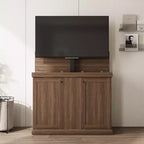Meuble TV console de jeu Famapy avec élévateur caché, peut accueillir jusqu'à 50 écrans, rangement intégré, deux trous pour câbles, gain de place pour le jeu à domicile et le salon