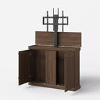 Meuble TV console de jeu Famapy avec élévateur caché, peut accueillir jusqu'à 50 écrans, rangement intégré, deux trous pour câbles, gain de place pour le jeu à domicile et le salon