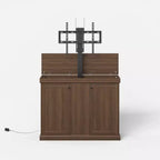 Meuble TV console de jeu Famapy avec élévateur caché, peut accueillir jusqu'à 50 écrans, rangement intégré, deux trous pour câbles, gain de place pour le jeu à domicile et le salon