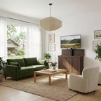 Meuble TV console de jeu Famapy avec élévateur caché, peut accueillir jusqu'à 50 écrans, rangement intégré, deux trous pour câbles, gain de place pour le jeu à domicile et le salon