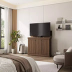 Meuble TV console de jeu Famapy avec élévateur caché, peut accueillir jusqu'à 50 écrans, rangement intégré, deux trous pour câbles, gain de place pour le jeu à domicile et le salon