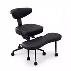Chaise de bureau ergonomique pour s'asseoir en tailleur avec support lombaire, chaise de méditation pivotante à 360° avec roulettes