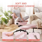 Chaise de bureau ergonomique pour s'asseoir en tailleur avec support lombaire, chaise de méditation pivotante à 360° avec roulettes