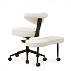 Chaise de bureau ergonomique pour s'asseoir en tailleur avec support lombaire, chaise de méditation pivotante à 360° avec roulettes