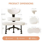 Chaise de bureau ergonomique pour s'asseoir en tailleur avec support lombaire, chaise de méditation pivotante à 360° avec roulettes