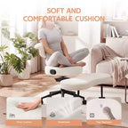 Chaise de bureau ergonomique pour s'asseoir en tailleur avec support lombaire, chaise de méditation pivotante à 360° avec roulettes