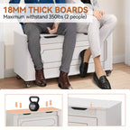 Banc de rangement pratique, meuble à chaussures en bois de 100 cm avec roulettes, 2 charnières de sécurité, structure robuste et capacité de charge jusqu'à 160 kg.