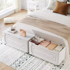 Banc de rangement pratique, meuble à chaussures en bois de 100 cm avec roulettes, 2 charnières de sécurité, structure robuste et capacité de charge jusqu'à 160 kg.