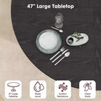 Table de salle à manger ronde 47" pour 4 personnes, étagère de rangement à 2 niveaux et porte coulissante en bois, table à dîner de cuisine pour la maison, la salle à manger et le salon
