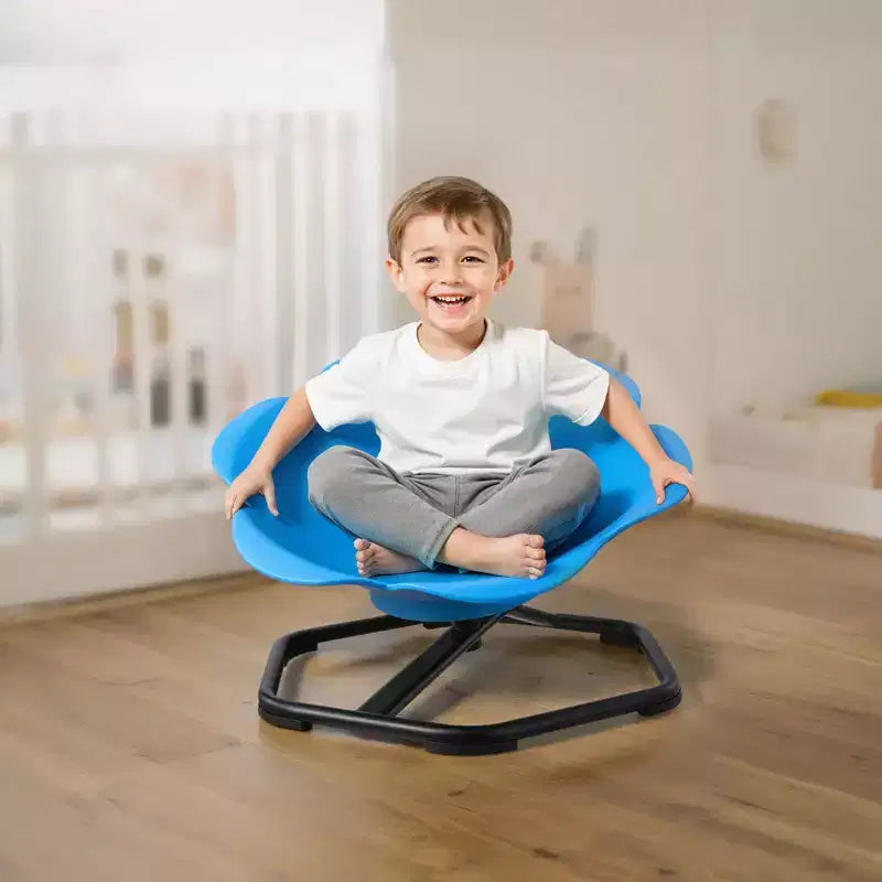 Chaise Pivotante pour Enfants VEVOR, Capacité 100 kg, Chaise Tournante Sensorielle Cylindrique avec Base Métallique Antidérapante, Siège Rotatif pour Tout-petits, Bleu