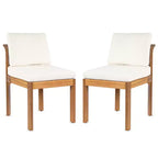Chaises de salle à manger sans accoudoirs Christopher Knight Home Grayson en bois d'acacia moderne pour patio avec coussins