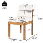 Chaises de salle à manger sans accoudoirs Christopher Knight Home Grayson en bois d'acacia moderne pour patio avec coussins