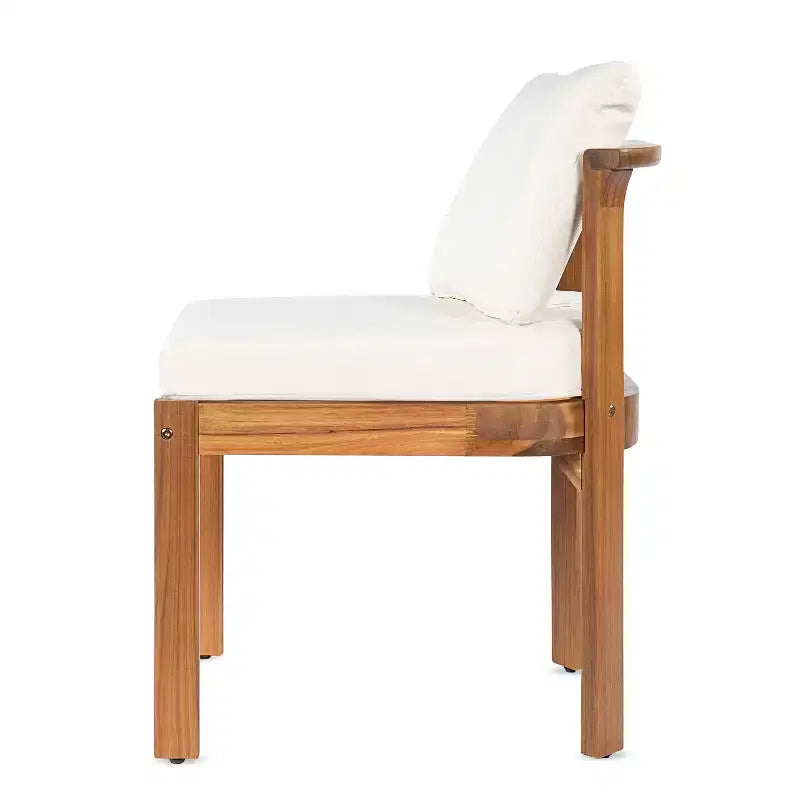 Chaises de salle à manger sans accoudoirs Christopher Knight Home Grayson en bois d'acacia moderne pour patio avec coussins