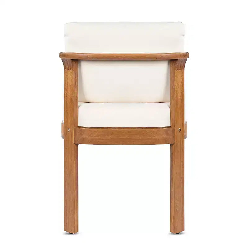 Chaises de salle à manger sans accoudoirs Christopher Knight Home Grayson en bois d'acacia moderne pour patio avec coussins