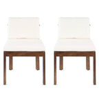 Chaises de salle à manger sans accoudoirs Christopher Knight Home Grayson en bois d'acacia moderne pour patio avec coussins