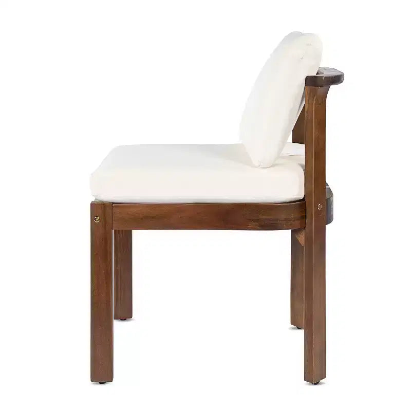 Chaises de salle à manger sans accoudoirs Christopher Knight Home Grayson en bois d'acacia moderne pour patio avec coussins