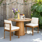 Chaises de salle à manger sans accoudoirs Christopher Knight Home Grayson en bois d'acacia moderne pour patio avec coussins