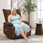 Fauteuil inclinable électrique avec fonction releveur, massage et chauffage, aide au lever à 45°, revêtement rembourré doux, poche latérale et porte-gobelets