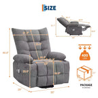 Fauteuil inclinable électrique avec fonction releveur, massage et chauffage, aide au lever à 45°, revêtement rembourré doux, poche latérale et porte-gobelets