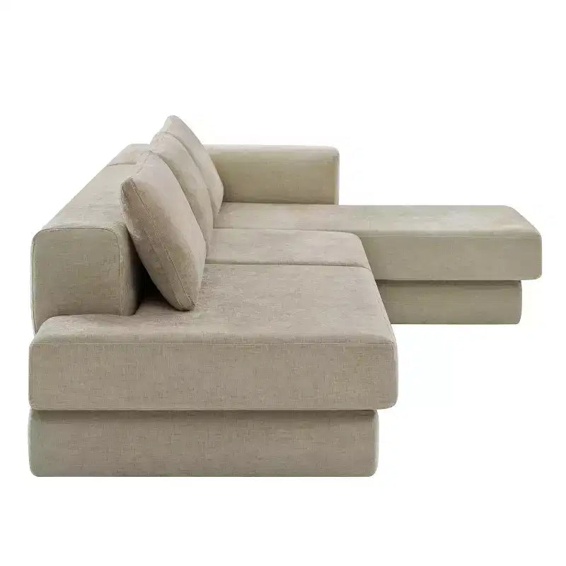 Canapé d'angle en chenille moderne Orai 113 de Christopher Knight Home avec coussins double couche