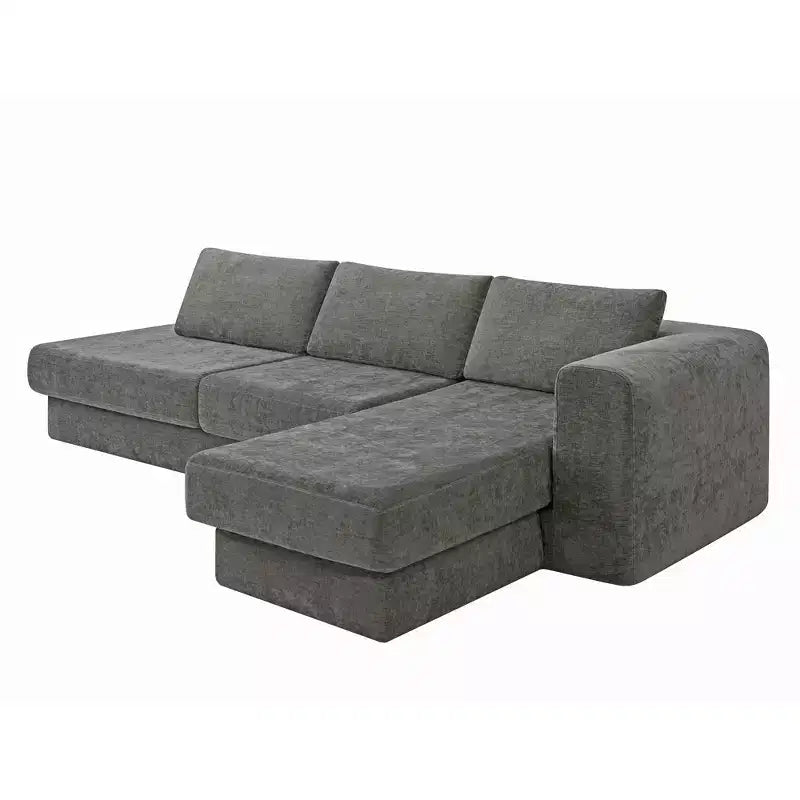 Canapé d'angle en chenille moderne Orai 113 de Christopher Knight Home avec coussins double couche