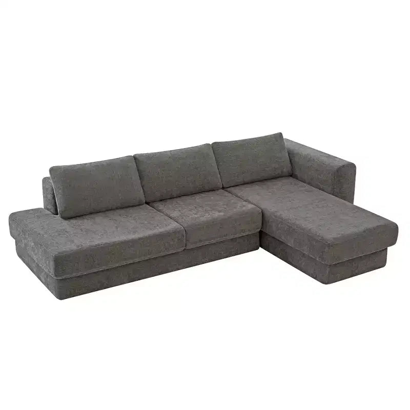 Canapé d'angle en chenille moderne Orai 113 de Christopher Knight Home avec coussins double couche