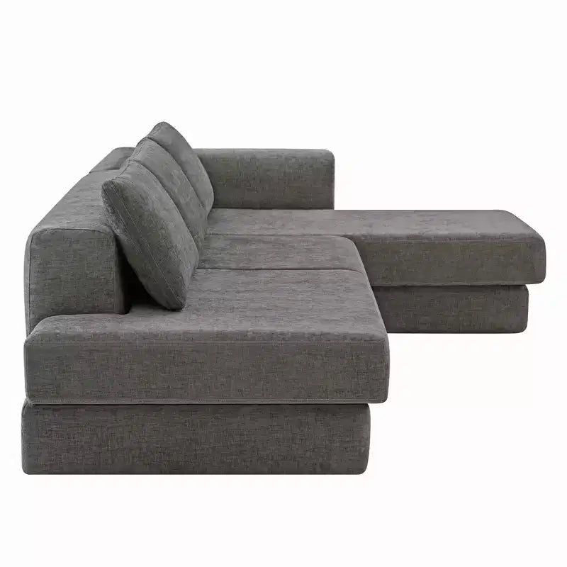 Canapé d'angle en chenille moderne Orai 113 de Christopher Knight Home avec coussins double couche