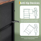 Meuble TV, Meuble de divertissement pour téléviseurs de 45 à 65 pouces, avec lumières, 8 tiroirs en tissu, cadre en métal et dessus en bois, meuble de rangement pour salon, chambre, couloir.
