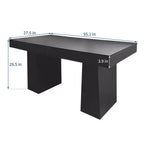 Bureau de direction moderne du milieu du siècle 55, bureau d'ordinateur en bois avec double base trapézoïdale, table d'écriture de bureau à domicile