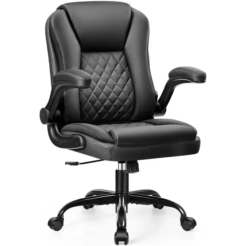 Chaise de Bureau de Direction en Cuir KERDOM, Chaise de Bureau Ergonomique avec Roulettes