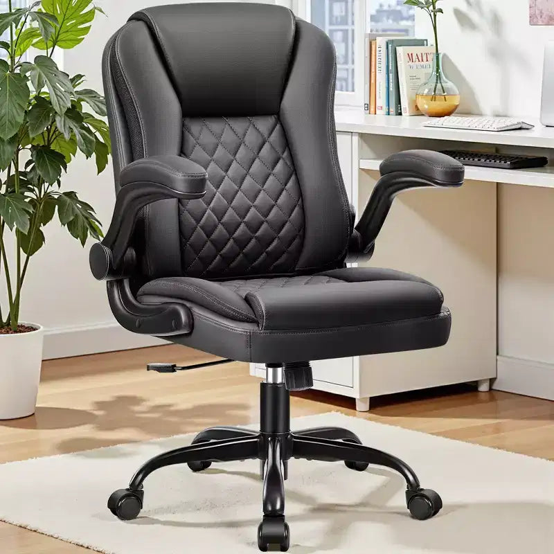 KERDOM Executive Office Chair Leather Ergonomic Office Chair Desk Chair with Wheels
