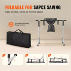 Table de manucure pliable et portable avec collecteur de poussière électrique, lampe LED et 4 roulettes, noir