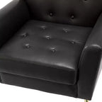 Lot de 2 fauteuils d'appoint contemporains en bois rembourrés Maris avec capitonnage pour chambre à coucher et salon | ART OF LIVING DESIGNS