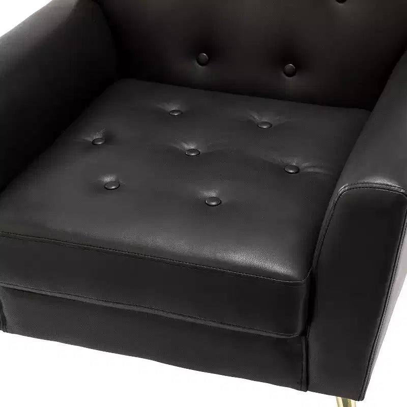 Lot de 2 fauteuils d'appoint contemporains en bois rembourrés Maris avec capitonnage pour chambre à coucher et salon | ART OF LIVING DESIGNS