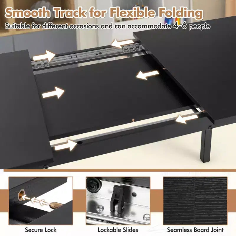 Ensemble table de salle à manger 5 pièces Costway pour 4-6 personnes avec 2 bancs et 2 tabourets, structure métallique, noir