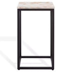 Macklyn Square Marble Top Accent Table - SFV5768 - Light Brown/Black - Safavieh Couture