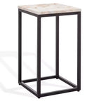 Table d'appoint Macklyn Square en marbre - SFV5768 - Marron clair/Noir - Safavieh Couture