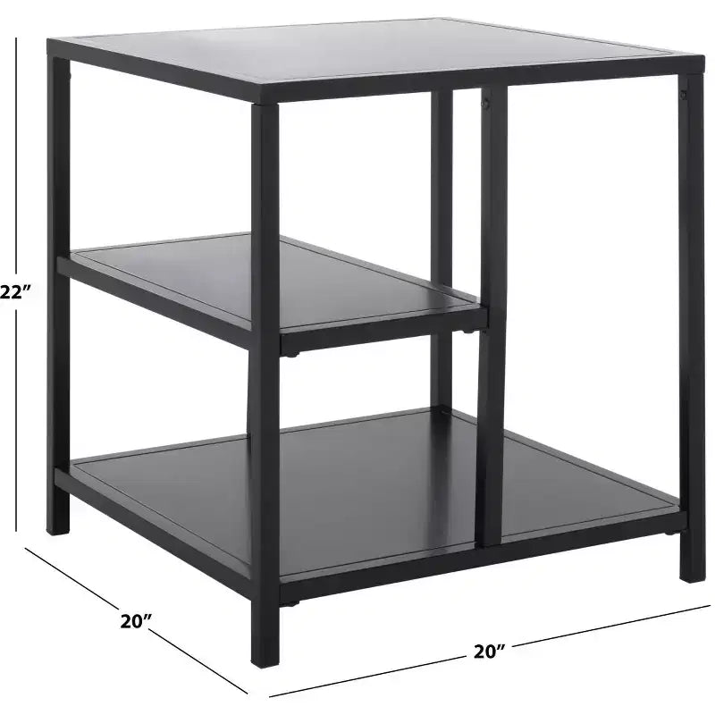 Table d'appoint Hodge Metal à 3 étagères - SFV9557 - Noir - Safavieh Couture
